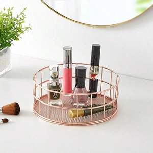 Panier de rangement rectangulaire en métal élégant, organisateur d'étagère robuste - Product Image 1