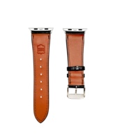 Bracelet en cuir italien de luxe Castello fait main de haute qualité pour Apple Watch, logo embossé, imprimé lézard, 42/44/45/49 mm, pour homme