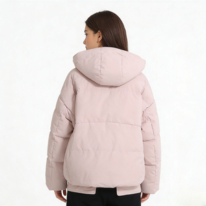 New Women's 90% Duck Woven Zipper Breathable Windproof Thick Short Puffer Hooded Winter Coat Casual Loose Pockets Hat - Product Image 2