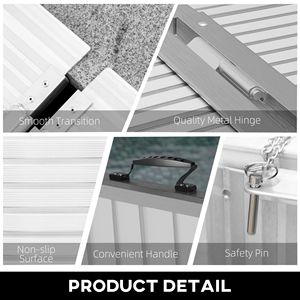 Rampa per Sedia a Rotelle in Alluminio Argento da 2,4 m, Pieghevole e Antiscivolo per Facile Accesso Domestico Attraverso Porte - Product Image 5