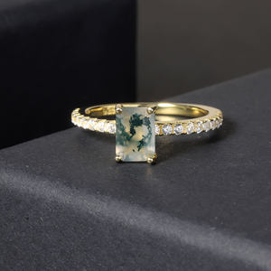 Bague Cocktail Style Hiphop en Or Massif 14K avec Diamant de Laboratoire Géométrique AMBER JEWELS, Sertissage à Griffes, Certifiée IGI, Unisexe - Product Image 1