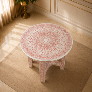 Wooden <b>Dining</b> <b>Table</b> Floral Pattern Decorative Bone Inlay Traditional Design 4-Seater <b>Dining</b> Room Furniture for Home Restaurant - Product Image 5