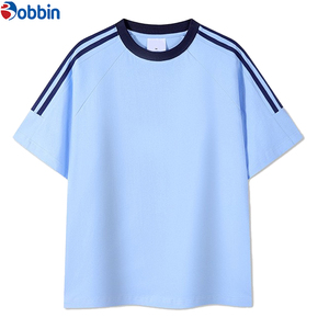 BOBBIN INDUSTRIES Camiseta Personalizada para Hombre, Tallas Grandes, Estilo Urbano, Costuras en Contraste, Franja en el Hombro, Manga Corta, Corte Regular, 100% Algodón - Product Image 2