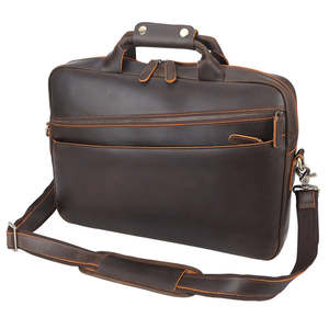 Maletín de Cuero de Grano Completo, Bolso Mensajero de Cuero Clásico, Maletín de Negocios para Viajes de Oficina y Uso Diario - Product Image 4