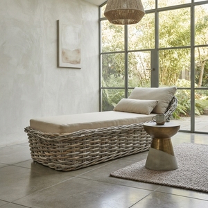 Sofá seccional reclinable de ratán sintético hecho a mano Leipzig para patio exterior, tumbona acolchada, conjunto de muebles. - Product Image 3
