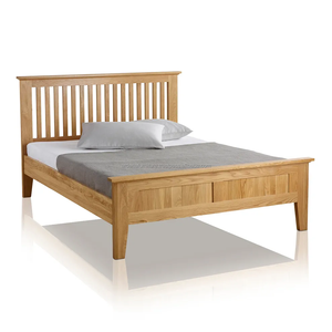 Camas Redondas Modernas Minimalistas de Madera con Cabecera de Madera de Teca Sólida y Duradera para Dormitorio - Product Image 1