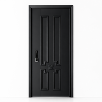 Porte d'entrée extérieure de sécurité de 2250 mm de haut avec caméra 2MP, accès intelligent, battant vers l'extérieur, charnière dissimulée, pour projets immobiliers