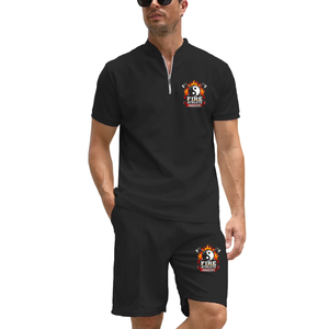 2025 BUYJYA Ensemble de survêtement décontracté 2 pièces pour homme : T-shirt à quart de zip et short pour la plage, les promenades, le tennis, le golf - Product Image 4