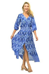 2024 New Arrivals Summer Fashion Clothing Women Casual Bohemian Floral Long Maxi <b>Dress</b> Tie Dye Boho Gypsy Chic Satin Silk Fabric - Product Image 6