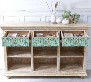 Aparador Vintage Retro de Madera Maciza con 3 Cajones, Ecológico, Tallado, con Altura Ajustable para Uso Doméstico y Comercial - Product Image 2