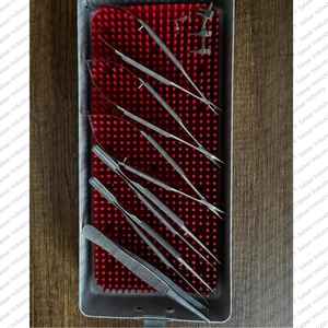 Juego de 10 Instrumentos de Microcirugía Oftálmica, Tijeras de Acero Inoxidable Alemán, Pinzas de Capsulorrexis para Cirugía Ocular - Product Image 1