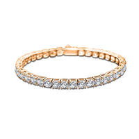 Bracelet tennis en diamants de laboratoire, 3 mm, 4 mm, 5 mm, élastique, pour femmes et hommes, bracelet extensible en or et argent.