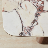 Moderner Massivholz-Couchtisch mit Marmorplatte, Ausziehbar, Anpassbare Form und Größe für Zuhause, Büro und Wohnzimmer