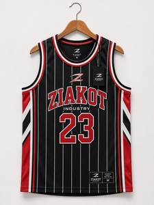 Wholesale Direct Ziakot Industry Custom Black White Authentic Throwback Basketball Jersey - Product Image 3