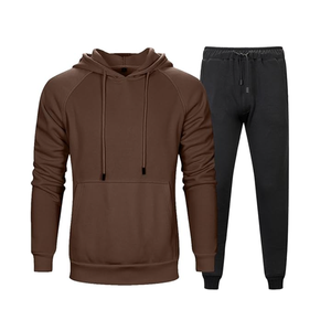Loose Fitting Casual Sports Pants Solid Color Side Pockets Hooded <b>Sweater</b> Polyester/Cotton Streetwear 2 in 1 Fleece Men - Product Image 5