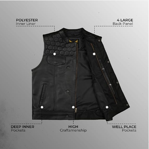 Gilet de moto punk pour homme 100 % polyester anti-plis séchage rapide sans manches pour l'extérieur et la conduite hivernale - Product Image 4