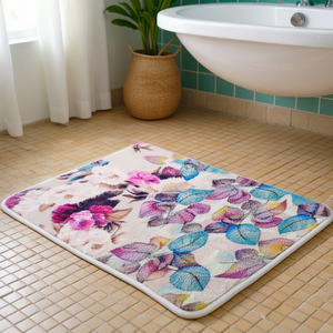 Tapis de bain en polyester doux imprimé lapin 40x60 cm, antidérapant avec ventouses, absorbant, pour la maison, l'hôtel ou la salle de bain - Product Image 3