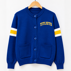 Suéter/Cárdigan de Lana/Cachemira de Alta Calidad Personalizable con Cuello en V para Logotipos de Hermandades/Fraternidades/Escuelas/Universidades - Product Image 2