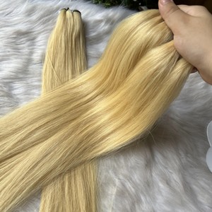Vente en gros d'extensions de cheveux vietnamiens bruts de qualité supérieure, faisceaux blond clair, cuticule alignée complète, épais de la trame aux pointes - Product Image 1