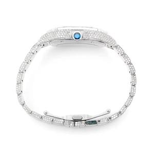 Reloj de Lujo de Moda Hip Hop, Cuadrado, de Acero Inoxidable, con Esfera de Cristal, Completamente Adornado con Diamantes - Product Image 4