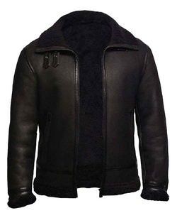 Custom Fashion Genuine Leather Cotton <b>Filling</b> Turn <b>Down</b> Fur Collar Breathable Waterproof Warm Heated <b>Men</b> Leather <b>Jacket</b> - Product Image 1