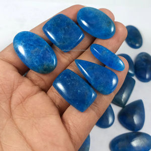 Piedra preciosa de apatita azul Natural, parte posterior plana, cabujón hecho a mano, piedra suelta, apatita semipreciosa para curar - Product Image 6