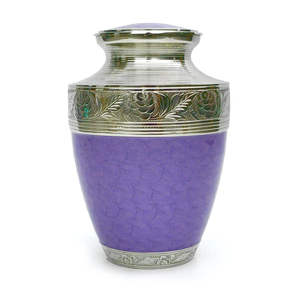 Urnes funéraires classiques en métal gravé bleu marine pour cendres, urnes commémoratives traditionnelles en métal - Product Image 5
