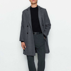 Abrigo Largo de Lana Tejida Transpirable para Hombre, Estilo Slim Fit, Doble Botonadura, de Moda Popular de Invierno, de Buena Calidad OEM - Product Image 3