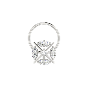 AJRETAIL ต่างหูเพชรทรงดอกไม้เจียระไนบริลเลียนท์ 0.07 กะรัต ทอง 14K พร้อมใบรับรอง GIA สี HI ความใส VS-SI - Product Image 3