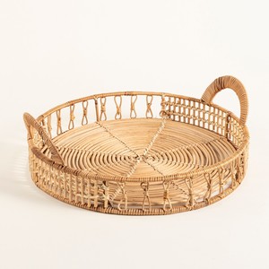 Luxury rattan tray best selling hand weave trays dry fruit display organizer cosmetic jewelry <b>storage</b> - Product Image 1