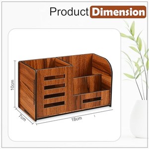 Organisateur de bureau en placage de noyer MDF en gros |   Meuble de rangement de bureau en bois - Product Image 4