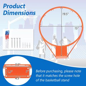 Canestro da Basket da 15 Pollici per Tutte le Condizioni Meteo con Kit di Montaggio Incluso, Attrezzatura da Campo - Product Image 5