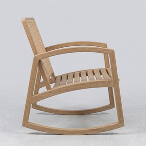 Fauteuil à bascule de luxe en teck naturel pour salon d'hôtel, robuste et moderne, idéal pour projets hôteliers, livraison directe FCL - Product Image 1