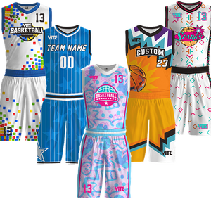 Ensemble d'uniformes de basketball personnalisés par sublimation, respirant, séchage rapide, maillot et short réversibles, pour hommes adultes, entraînement d'équipe, vêtements de sport 100% - Product Image 1