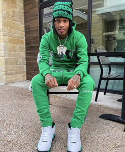 Best Selling Custom Made Logo Plus Size Winter Hooded Casual Men <b>Tracksuit</b> with Printed Solid Pattern 100% Cotton Lightweight - Product Image 2