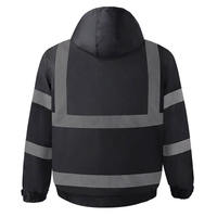 Veste de travail d'hiver avec bandes réfléchissantes - Style sweat-shirt personnalisé avec fermeture éclair pour hommes - Veste imperméable à LED pour hommes