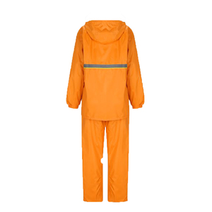 High quality Orange Waterproof Rain Suit Two Piece Full Sleeve Unisex Adult Outdoor Wear All Seasons Polyester - Product Image 1