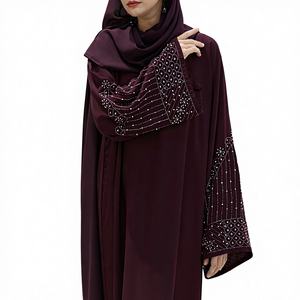 2026 Hot sale Kaftan Abaya Handmade Turkish Floor Length Long Sleeve Soft Breathable Fabric Loose Fit Casual Party Wear - Product Image 3