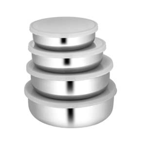 Juego de cuencos con tapa de acero inoxidable de 4 piezas para fiambreras - Product Image 3