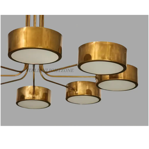 Lustre Sputnik en laiton, style moderne du milieu du siècle, style italien Stilnovo, luminaire de plafond, suspension design multi-bras - Product Image 4