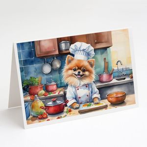 Pomeranian le chef capricieux A7 cartes de voeux paquet de 8 cartes vierges avec enveloppes taille 5x7 - Product Image 1