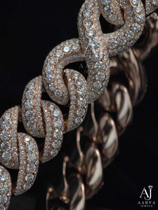 Collar de Cadena Cubana de Moissanita Chapado en Oro Rosa y Rodio de 18K, Gargantilla con Eslabones Pavé, Joyería Brillante Estilo Hip Hop para Hombres y Mujeres - Product Image 4