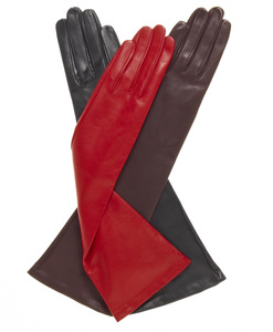 Guantes de Ópera de Piel de Oveja Genuina para Mujer, Térmicos, para las Cuatro Estaciones, Modernos, en Color Marrón, Rojo y Negro, Estilo Sencillo, para Exteriores - Product Image 1