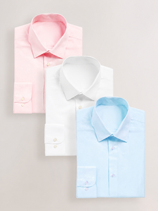 Camisas de Vestir para Hombre, de Color Sólido, Manga Larga, Cuello Clásico, Antiarrugas, Popelina Formal, Poliéster, Impresión Digital, ODM, Primavera - Product Image 1