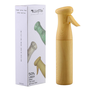 IKZARSA CIK-186 Flacon pulvérisateur professionnel de haute qualité 300ML en plastique à texture bois, brume fine, rechargeable, pour coiffure - Product Image 5
