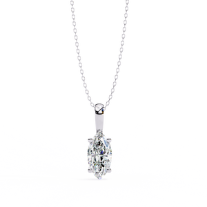 Impresionante colgante de diamante marquise cultivado en laboratorio, certificado por IGI, en oro amarillo, oro rosa, oro blanco o plata, color D E F, claridad VVS VS. - Product Image 2