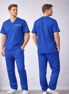 Ensemble de blouses d'infirmier pour hommes de qualité supérieure, tissu extensible, haut à col en V et pantalon, respirant, séchage rapide - Product Image 3