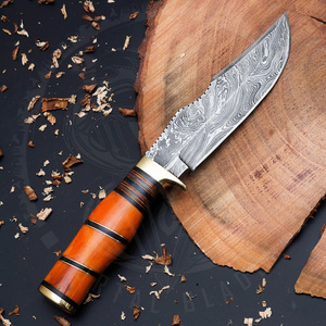 Couteau de chasse droit OEM en gros, en acier inoxydable, tranchant et durable, pour l'extérieur et la survie, avec manche en bois - Product Image 3