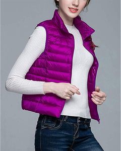 Women's Lightweight <b>Packable</b> Hooded Winter Quilted Puffer <b>Jacket</b> Detachable Sleeves Hat Zipper Closure Waterproof Wool - Product Image 2