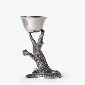 Support de Bol en Métal Façonné à la Main en Forme de Crocodile – Vaisselle Décorative Originale pour Cadeaux – Finition Polie – Écologique – Sans BPA – Résistant à la Chaleur - Product Image 1